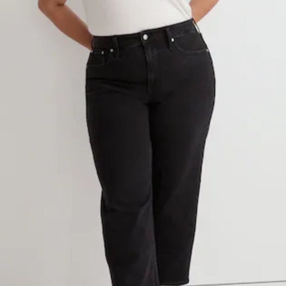Madewell Black High-Rise Straight Jeans